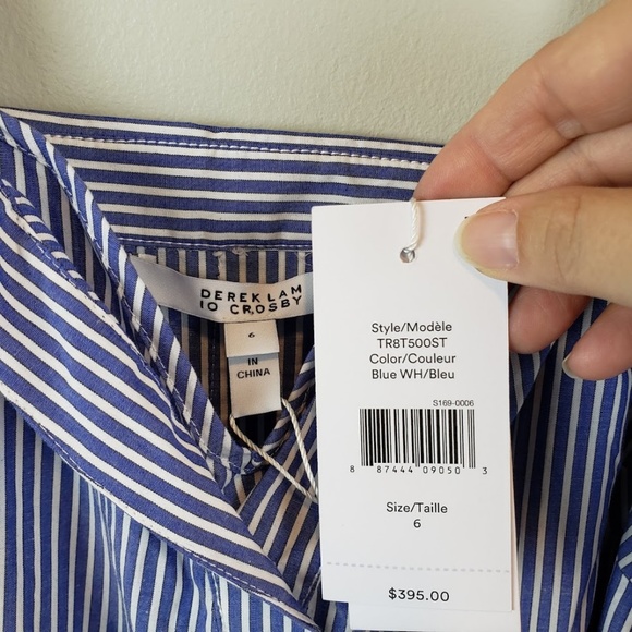 NWT Derek Lam 10 Crosby Tie Front Dress $395 SZ 6 - Picture 4 of 7